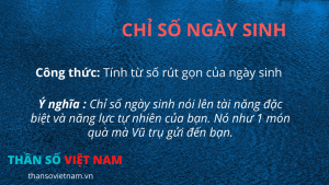 Chỉ số ngày sinh trong Thần Số Học